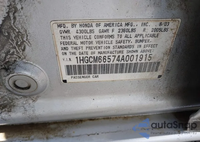 1HGCM66574A001915: 42252550