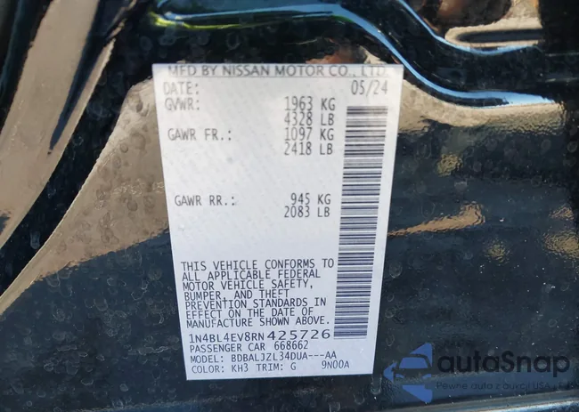 1N4BL4EV8RN425726: 42252566