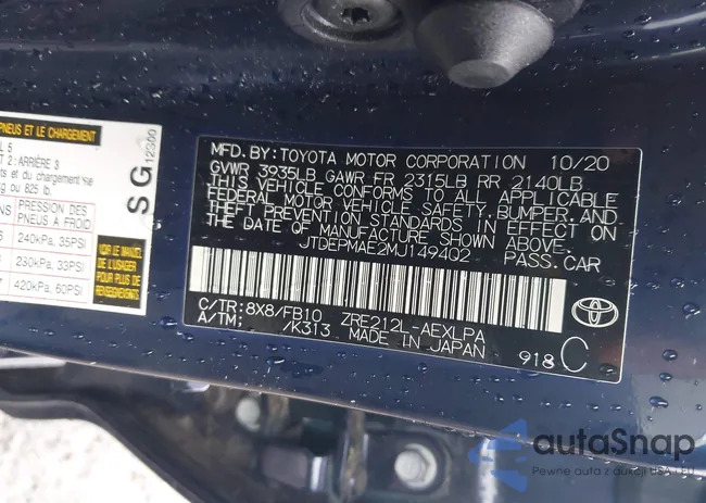 JTDEPMAE2MJ149402: 42252719