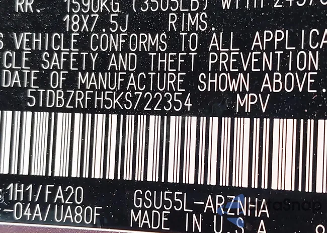 5TDBZRFH5KS722354: 42252775