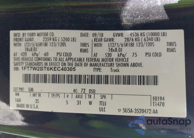 1FT7W2BT6KEC40305: 42252783