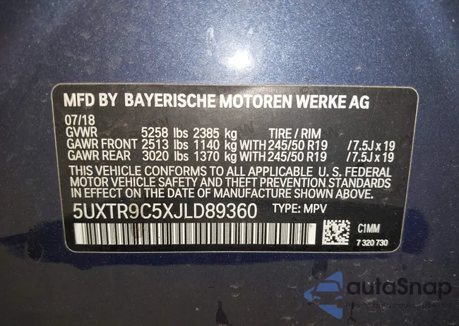 5UXTR9C5XJLD89360: 42252837