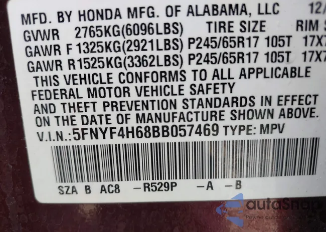 5FNYF4H68BB057469: 42252913