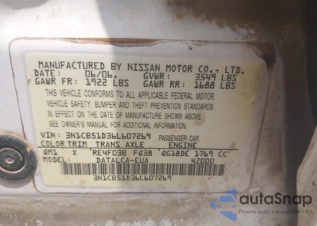 3N1CB51D36L607269: 42252022