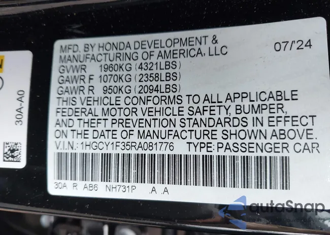 1HGCY1F35RA081776: 42253371