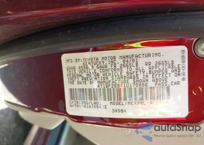 4T1BF28B41U178086: 42253446