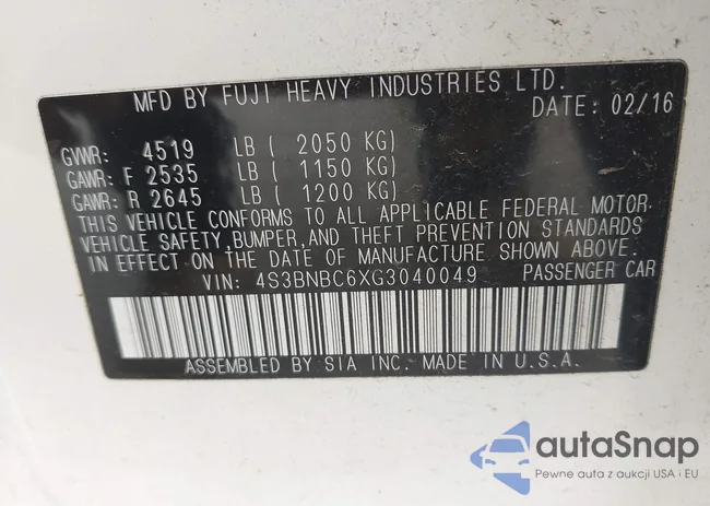 4S3BNBC6XG3040049: 42253448