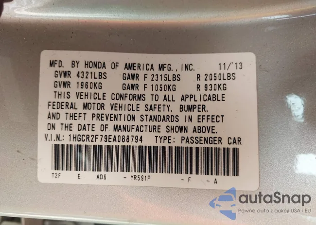 1HGCR2F79EA088794: 42253886