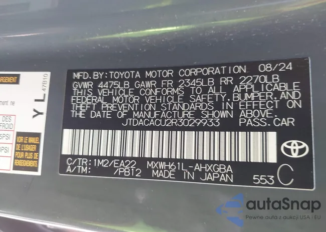 JTDACACU2R3029933: 42252968