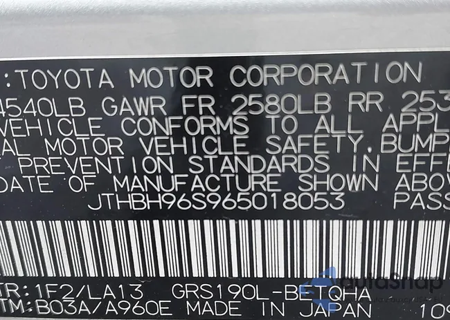 JTHBH96S965018053: 42253301