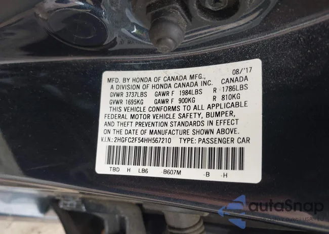 2HGFC2F54HH567210: 42254401