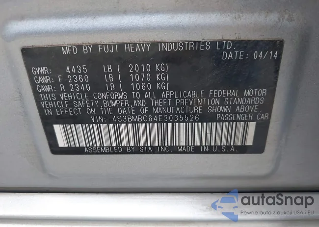 4S3BMBC64E3035526: 42254628