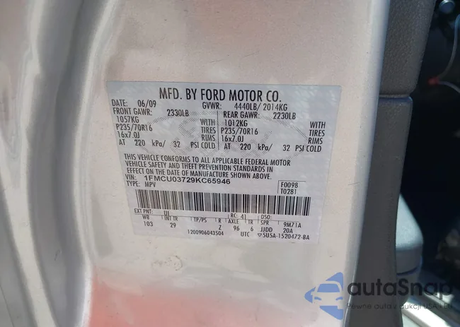 1FMCU03729KC65946: 42253970