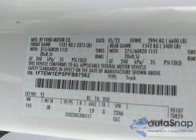 1FTEW1EP5PFB87582: 42254015