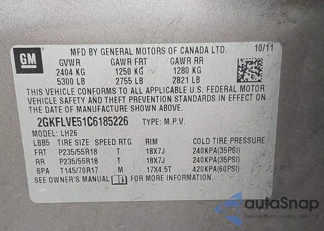 2GKFLVE51C6185226: 42254018