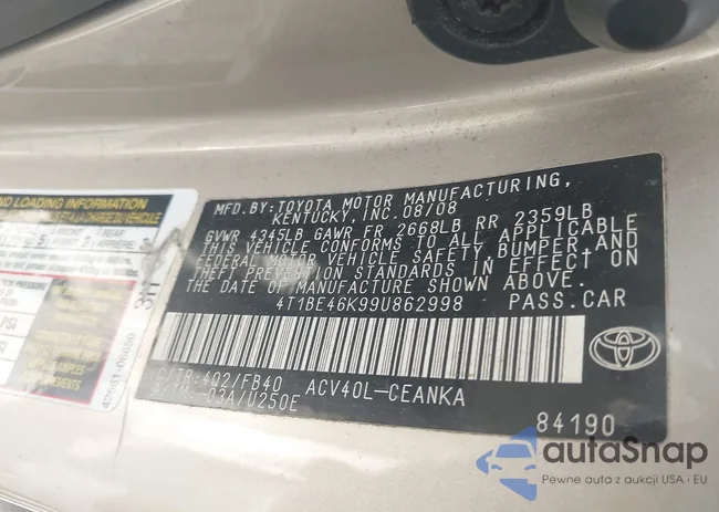 4T1BE46K99U862998: 42254132