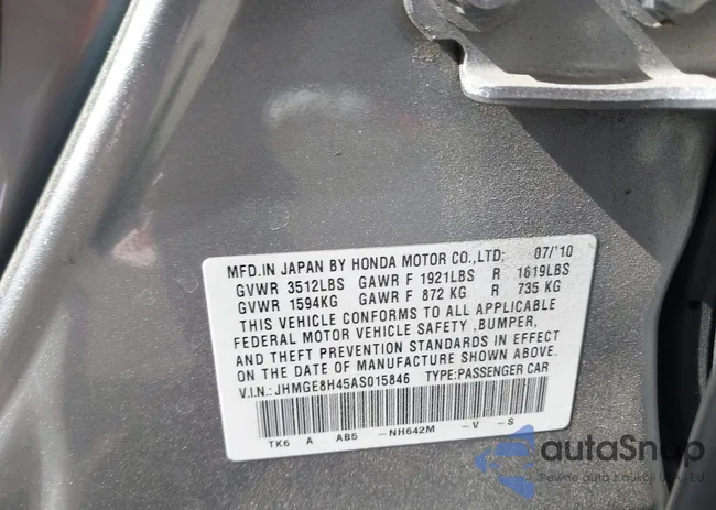 JHMGE8H45AS015846: 42255389