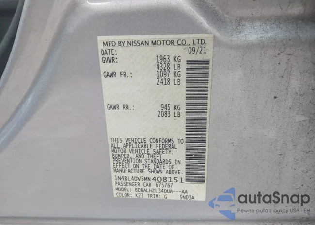 1N4BL4DV5MN408151: 42255506