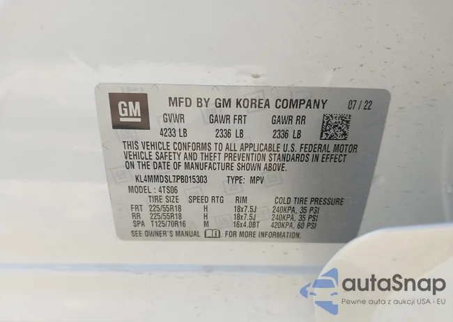 KL4MMDSL7PB015303: 42255668