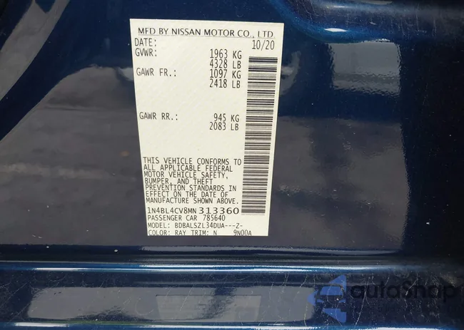 1N4BL4CV8MN313360: 42255005