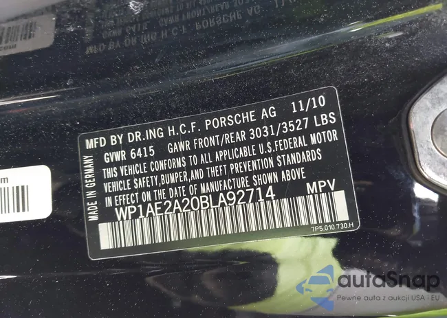 WP1AE2A20BLA92714: 42255019