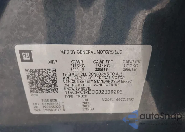 1GCRCREC6JZ130206: 42255093