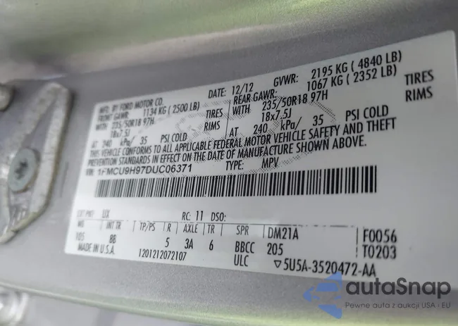 1FMCU9H97DUC06371: 42255108