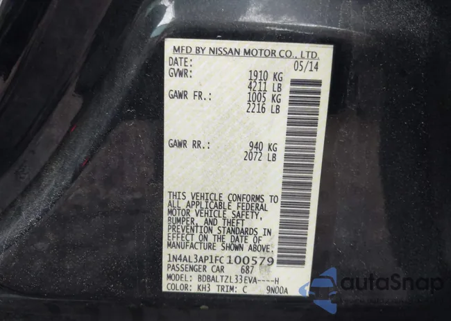 1N4AL3AP1FC100579: 42255246