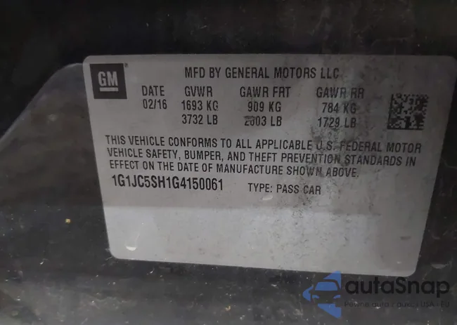 1G1JC5SH1G4150061: 42255258