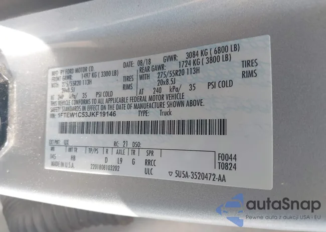 1FTEW1C53JKF19146: 42255290