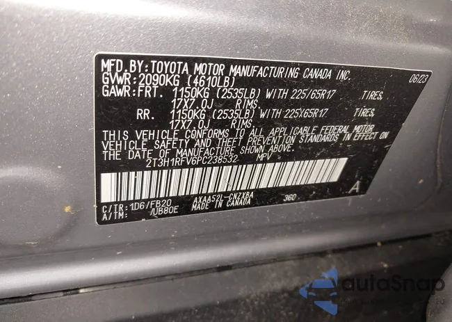 2T3H1RFV6PC238532: 42255316