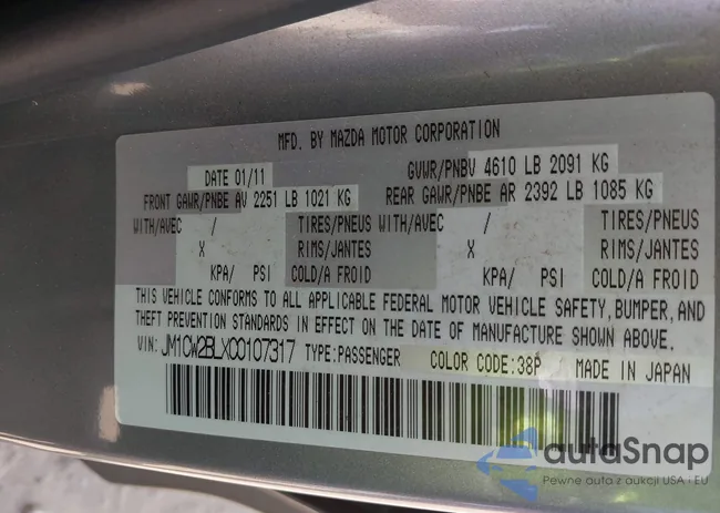 JM1CW2BLXC0107317: 42255327