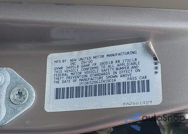 1Y1SK52861Z419014: 42256355