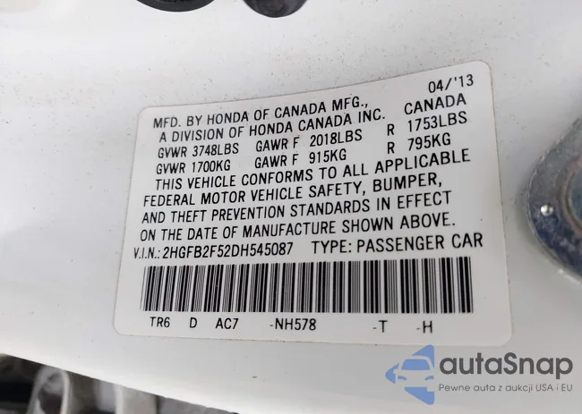 2HGFB2F52DH545087: 42256403