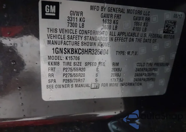 1GNSKBKC8HR326004: 42256494