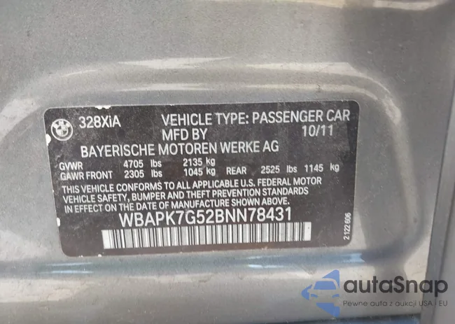 WBAPK7G52BNN78431: 42256610