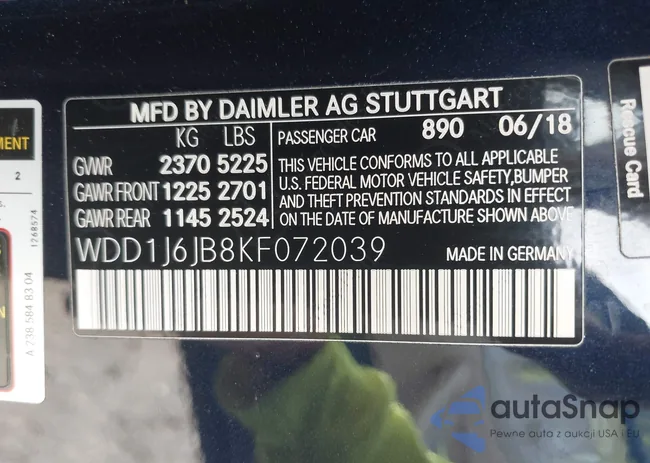 WDD1J6JB8KF072039: 42256678