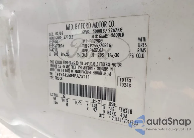 1FTYR45E85PA75211: 42256764