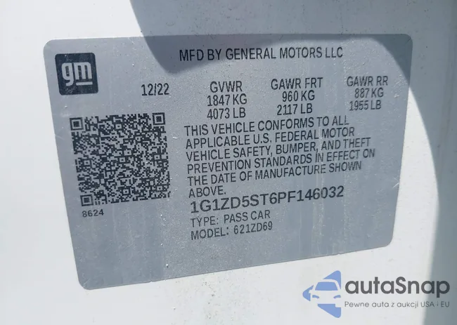 1G1ZD5ST6PF146032: 42256789