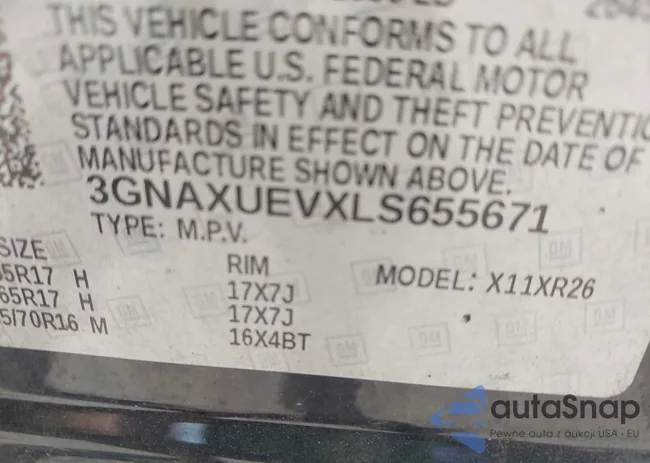 3GNAXUEVXLS655671: 42256866