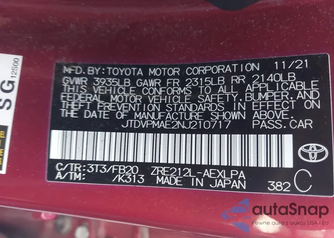 JTDVPMAE2NJ210717: 42256027