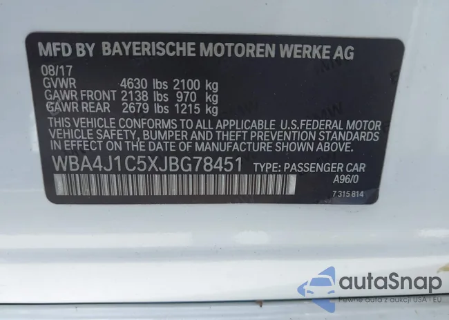 WBA4J1C5XJBG78451: 42256036