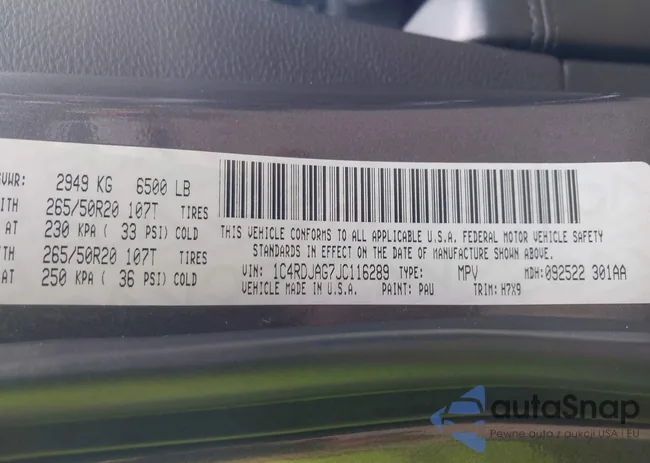 1C4RDJAG7JC116289: 42256051