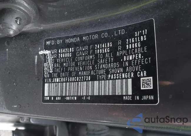JHMCR6F50HC022730: 42256256