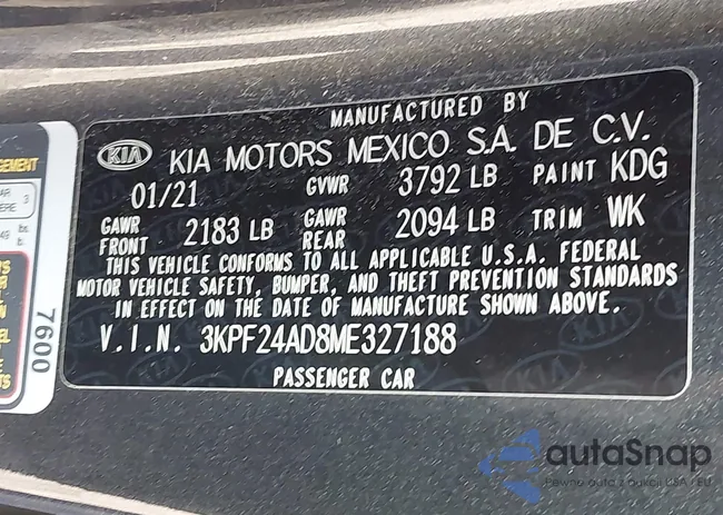 3KPF24AD8ME327188: 42257452