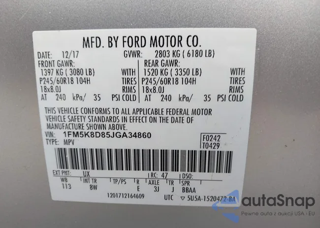 1FM5K8D85JGA34860: 42257462