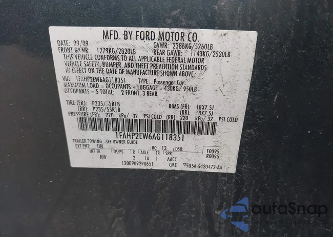 1FAHP2EW6AG118351: 42257518