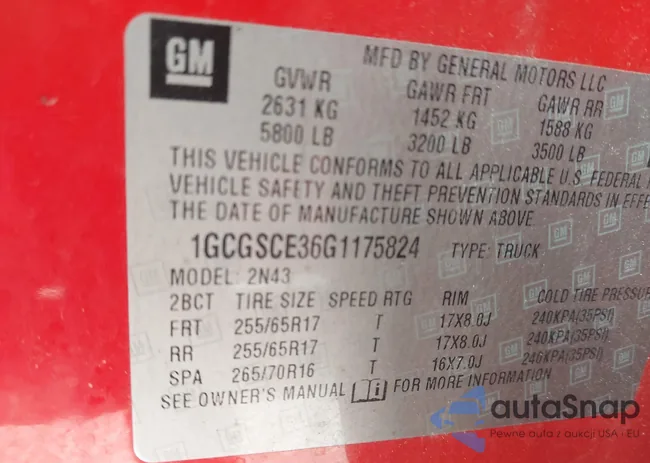 1GCGSCE36G1175824: 42257828