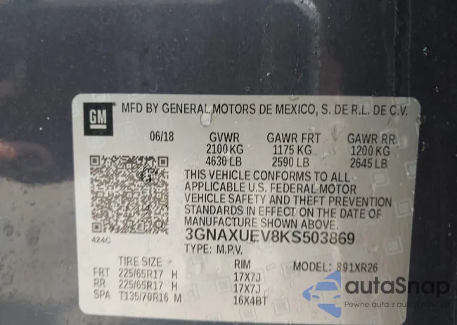 3GNAXUEV8KS503869: 42257052