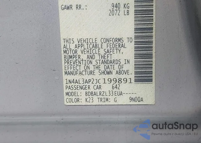 1N4AL3AP2JC199891: 42257095